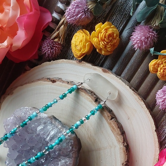 Beach Glass Necklace, Sea glass, Handcrafted by Rust Belt Raised, Turquoise - Picture 16 of 16